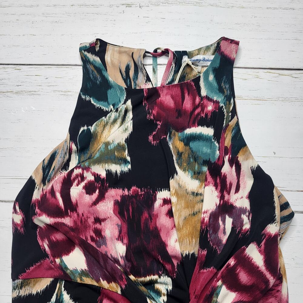 Tommy Bahama Jasmina Blooms Twist Front Maxi Dress Black Red Floral Small - Picture 5 of 8